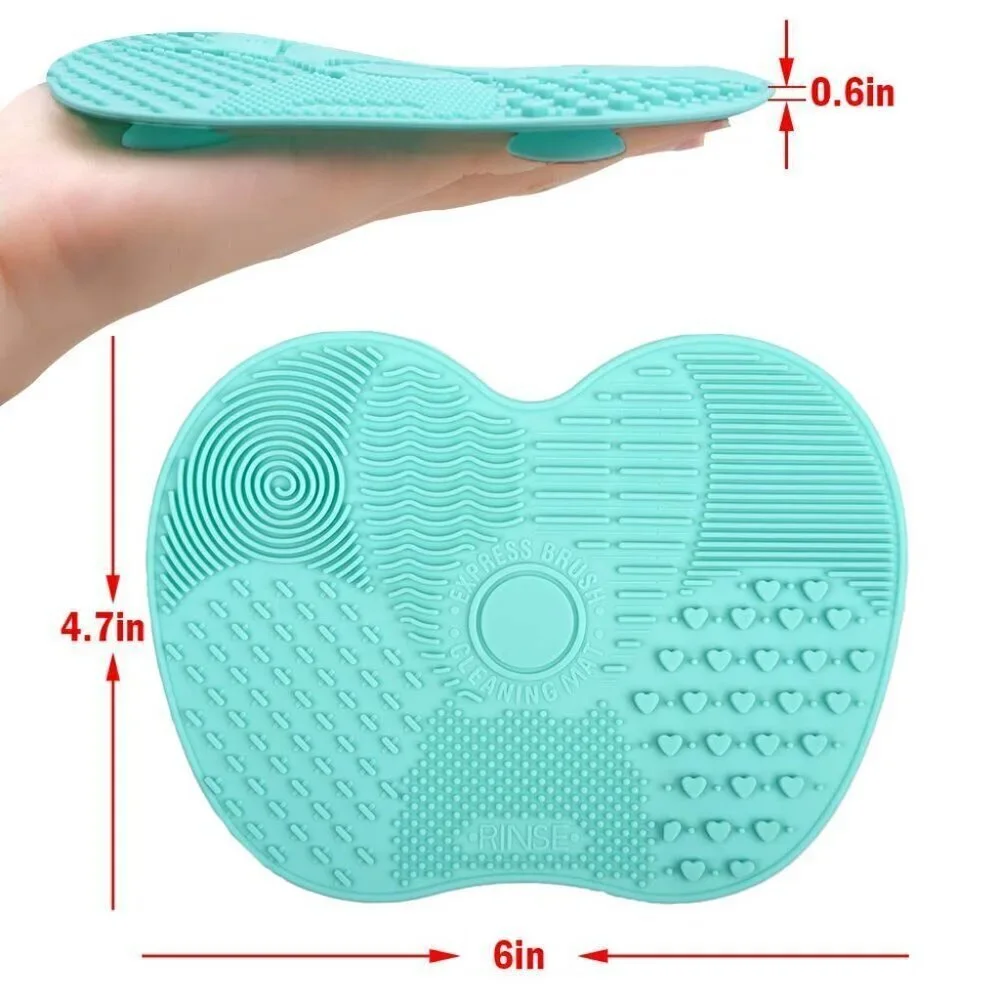 SILICONE GEL MAKEUP BRUSH CLEANING MAT WITH SUCTION CUP 2 PCS